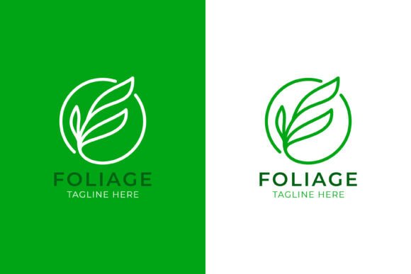 Abstract Linear Leaf Letter F Logo Graphics