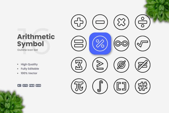 Arithmetic Symbol Icons Review