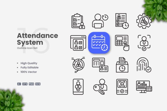 Attendance System Icons