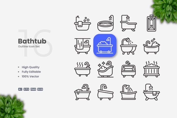 Bathtub2 Icons: Graphics and Icons for Local Business