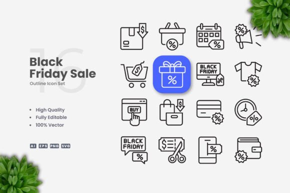 Black Friday Sale Icons Graphics and Icons