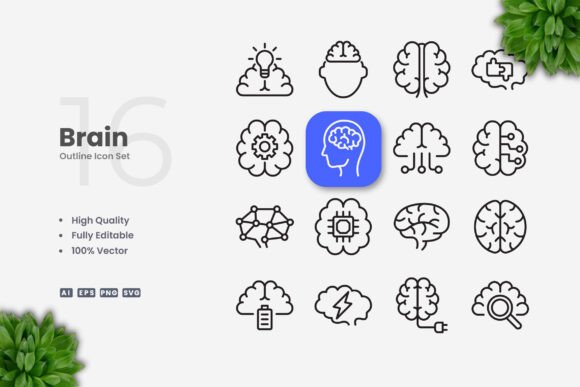 Brain Icons: Graphics and Icons for Modern Design