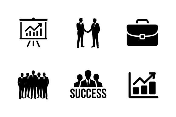 Business Strategy Growth Icon Set