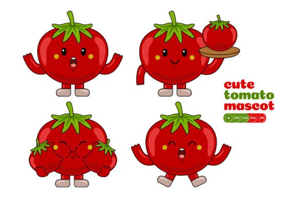 Cute Tomato Mascot Vector Pack 03: Graphics and Illustrations for Creative Projects