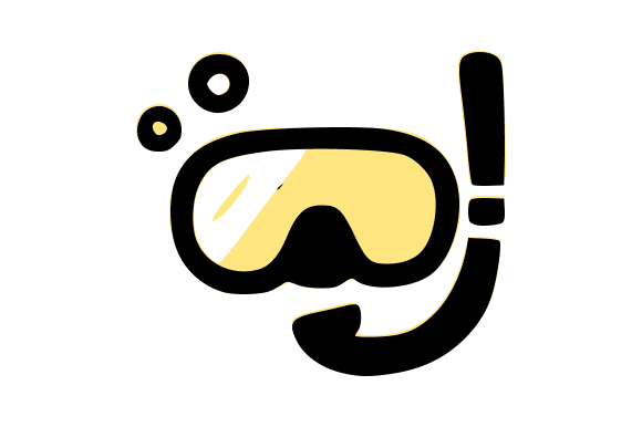 Diving Mask for Underwater Exploration Graphics