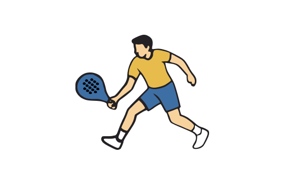 Dynamic Padel Player Action Shot Graphics