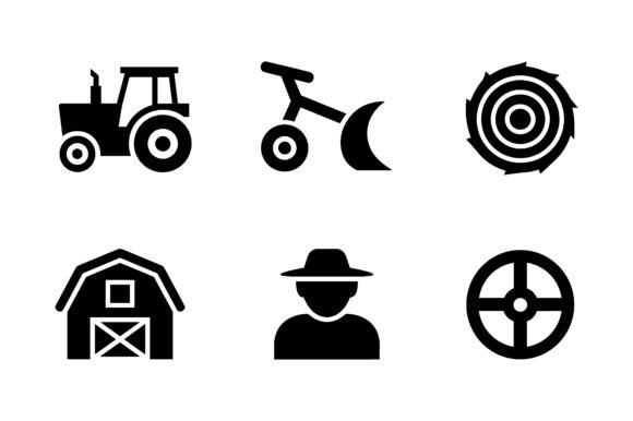 Farming Agriculture Icon Set EPS