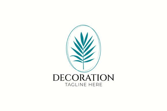 Palm Leaf Logo Decoration Minimalist Graphics