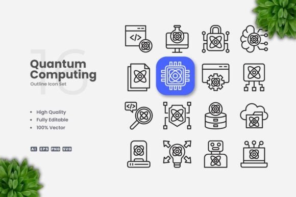 Quantum Computing Outline Icons