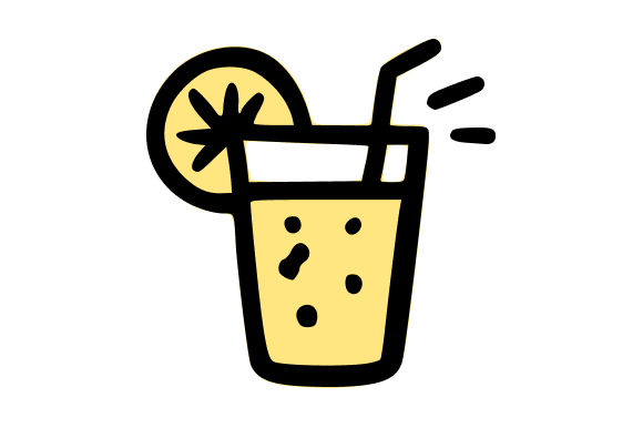 Refreshing Summer Drink with Lemon Graphics