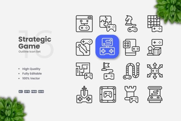 Strategic Game Outline Icons